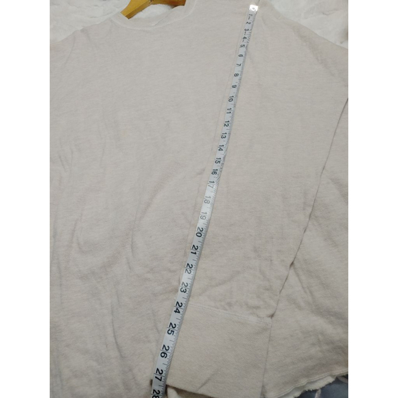 Men's Vintage 80s-90s L.L.Bean Long Sleeve Base layer Wool Tee XXL Beige - Picture 8 of 8